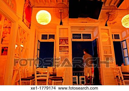 bar, Little Venice, Chora, Mykonos, Greece View Large Photo Image Picture - bar, Little Venice, Chora, Mykonos, Greece. Fotosearch