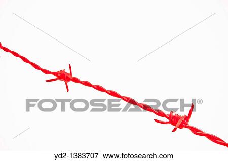 Stock Photo - barbed wire, close-up on a white background. Fotosearch