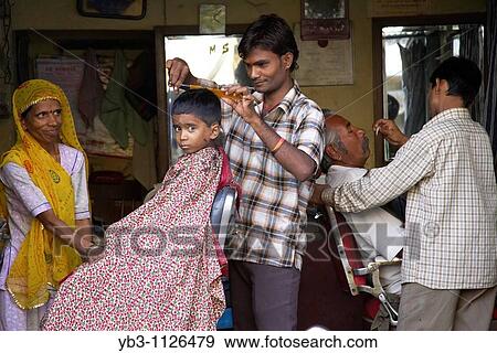 Stock Photo - Barber Shop, Jodhpur, Rajasthan, India. Fotosearch