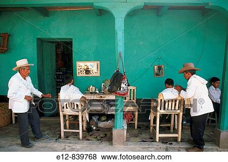 Barber's shop, Chichicastenango, Guatemala View Large Photo Image Stock Photo - Barber's shop, Chichicastenango, Guatemala. Fotosearch
