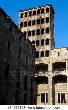 Barcelon: del Rei square Gothic quarter View Large Photo Image Stock Image - Barcelon: del Rei square Gothic quarter. Fotosearch