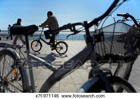 Barcelona: Bikes in Passeig Mar? tim of the Barceloneta View Large Photo Image Stock Photograph - Barcelona: Bikes in Passeig Mar? tim of the Barceloneta. Fotosearch