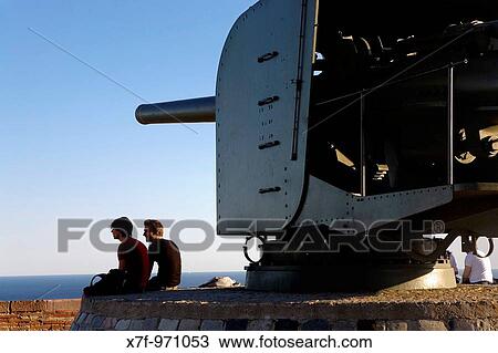 Barcelona: Cannon in Montjuic Castle View Large Photo Image Stock Image - Barcelona: Cannon in Montjuic Castle. Fotosearch