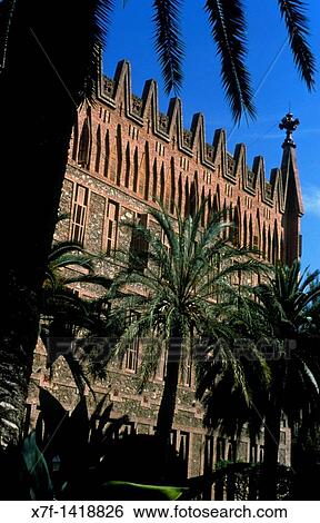 Barcelona: facade of the `Col legi de les Teresianes?, religious school Gaud?, 1888-1890 View Large Photo Image Stock Photograph - Barcelona: facade of the `Col legi de les Teresianes?, religious school Gaud?, 1888-1890. Fotosearch