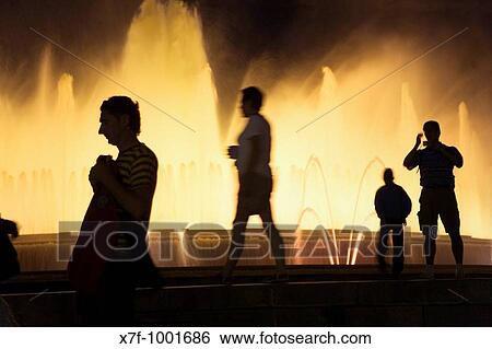 Barcelona: Lights and music show Magic Fountain Montjuic View Large Photo Image Stock Photograph - Barcelona: Lights and music show Magic Fountain Montjuic. Fotosearch