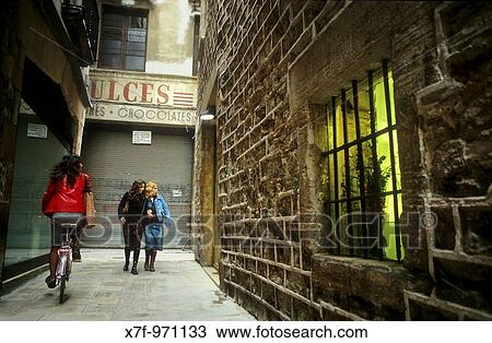 Barcelona: Sabateret street View Large Photo Image Stock Image - Barcelona: Sabateret street. Fotosearch