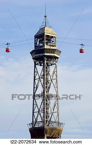 Picture - Barcelona (Spain). Aerial Port of Barcelona.. Fotosearch
