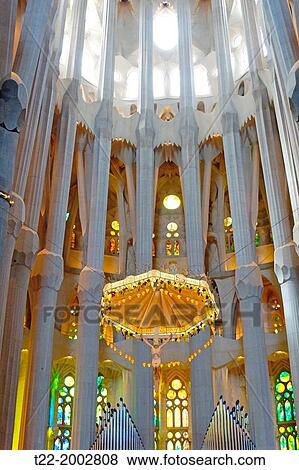 Barcelona (Spain). High Altar of the Sagrada Familia in Barcelona. View Large Photo Image Stock Photo - Barcelona (Spain). High Altar of the Sagrada Familia in Barcelona.. Fotosearch