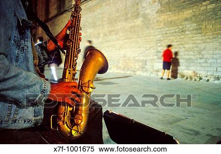 Barcelona: Street musician in Santa Mar? a street View Large Photo Image Stock Photography - Barcelona: Street musician in Santa Mar? a street. Fotosearch