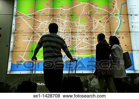 Barcelona's map, Sants train station, Barcelona, Catalonia, Spain. View Large Photo Image Stock Photo - Barcelona's map, Sants train station, Barcelona, Catalonia, Spain.. Fotosearch
