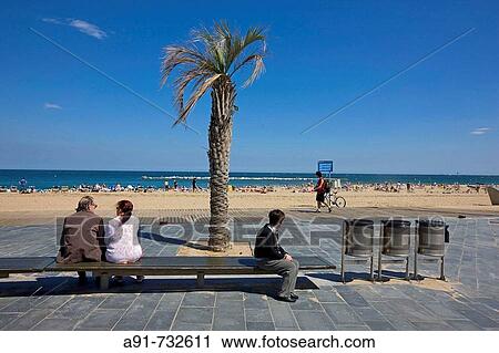 Barceloneta beach, Barcelona. Catalonia, Spain View Large Photo Image Stock Image - Barceloneta beach, Barcelona. Catalonia, Spain. Fotosearch