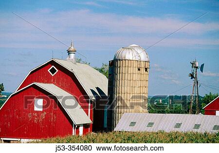 Barn and silo. Eastman, Wisconsin. USA. View Large Photo Image Stock Image - Barn and silo. Eastman, Wisconsin. USA.. Fotosearch