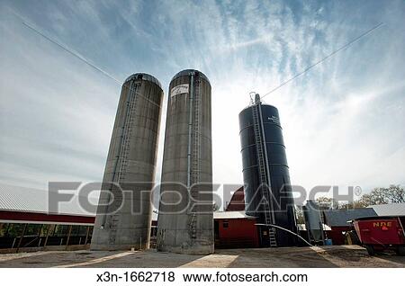 Barn and silos on farm, Hagerstown Maryland USA View Large Photo Image Stock Photo - Barn and silos on farm, Hagerstown Maryland USA. Fotosearch