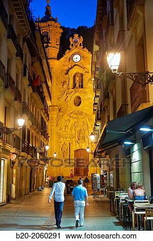 Baroque 18th century Santa Maria Basilica, old town, Donostia (San Sebastian), Basque Country, Spain View Large Photo Image Stock Image - Baroque 18th century Santa Maria Basilica, old town, Donostia (San Sebastian), Basque Country, Spain. Fotosearch