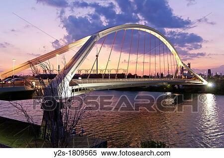 Barqueta bridge and Guadalquivir river, Seville, Spain View Large Photo Image Stock Photography - Barqueta bridge and Guadalquivir river, Seville, Spain. Fotosearch
