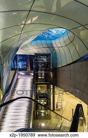 Base station of the Hungerburgbahn funicular railway at the Congress by top architect Zaha Hadid, Innsbruck, Tyrol, Austria, Europe. View Large Photo Image Stock Photo - Base station of the Hungerburgbahn funicular railway at the Congress by top architect Zaha Hadid, Innsbruck, Tyrol, Austria, Europe.. Fotosearch