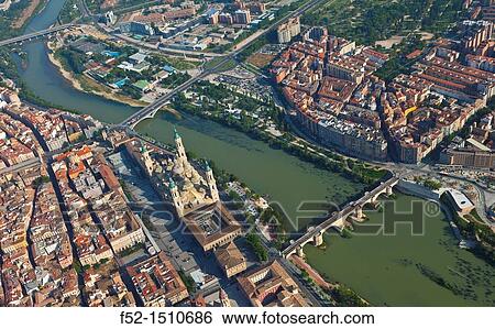 Basilica Cathedral Our Lady of The Pillar Zaragoza Town Ebro River, Aragon, Spain, Europe View Large Photo Image Stock Photograph - Basilica Cathedral Our Lady of The Pillar Zaragoza Town Ebro River, Aragon, Spain, Europe. Fotosearch