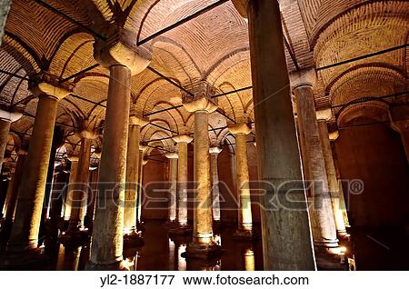 Basilica Cisterns for water storage built in the 6th century during the reign of Byzantine Eastern Roman Emperor Justinian I Istanbul Turkey View Large Photo Image Stock Photo - Basilica Cisterns for water storage built in the 6th century during the reign of Byzantine Eastern Roman Emperor Justinian I Istanbul Turkey. Fotosearch