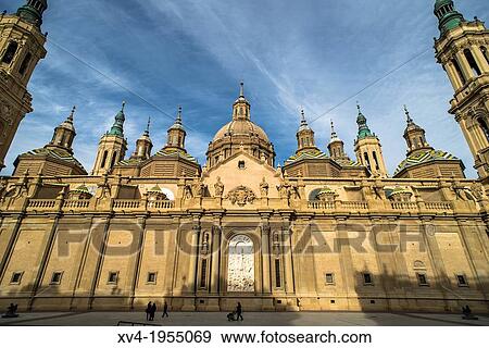 Basilica of our Lady of Saragossa, Aragon, Spain. View Large Photo Image Stock Photo - Basilica of our Lady of Saragossa, Aragon, Spain.. Fotosearch
