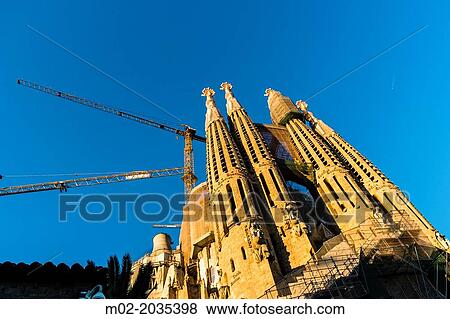 Basilica of Sagrada Familia (by architect Antoni Gaudi) in Barcelona, Catalonia, Spain. View Large Photo Image Stock Photo - Basilica of Sagrada Familia (by architect Antoni Gaudi) in Barcelona, Catalonia, Spain.. Fotosearch