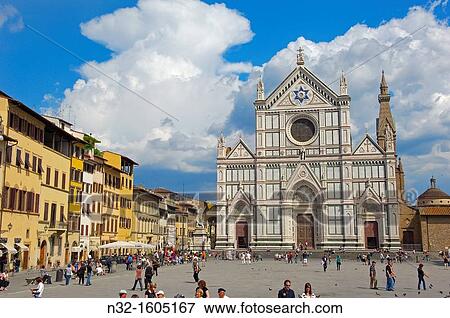 Basilica of Santa Croce on Piazza di Santa Croce square, Florence, Tuscany, Italy, Europe View Large Photo Image Stock Photo - Basilica of Santa Croce on Piazza di Santa Croce square, Florence, Tuscany, Italy, Europe. Fotosearch