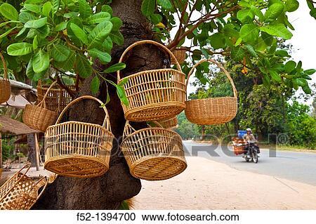 Basketwork handicrafts, Angkor, Siem Reap town, Siem Reap province, Cambodia, Asia View Large Photo Image Stock Image - Basketwork handicrafts, Angkor, Siem Reap town, Siem Reap province, Cambodia, Asia. Fotosearch