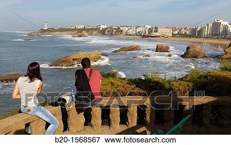 Basque Coast, Biarritz, Aquitaine, Basque Country, Pyrenees Atlantiques, 64, France. View Large Photo Image Stock Photo - Basque Coast, Biarritz, Aquitaine, Basque Country, Pyrenees Atlantiques, 64, France.. Fotosearch