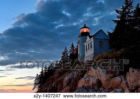 Stock Photo - Bass Harbor Light, Bass Harbor, Acadia National Park, Maine, ME, USA. Fotosearch