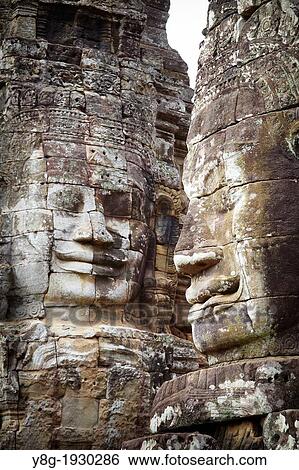 Bayon Temple - stone faces, Angkor Thom, Angkor Temple Complex, Siem Reap Province, Cambodia, Asia View Large Photo Image Stock Photograph - Bayon Temple - stone faces, Angkor Thom, Angkor Temple Complex, Siem Reap Province, Cambodia, Asia. Fotosearch