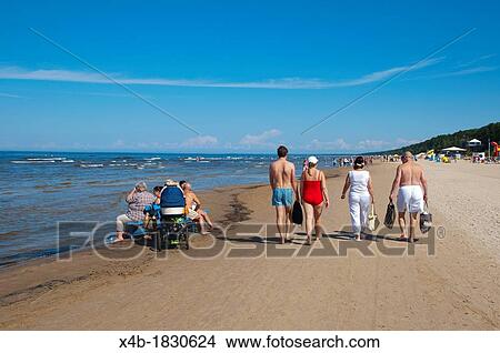 Picture - Beach at Jurmala beach resort near Riga Latvia Europe. Fotosearch
