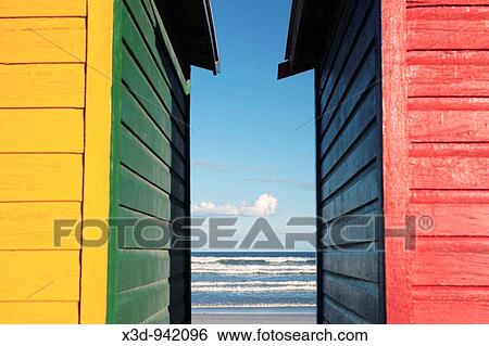 Beach Huts View Large Photo Image Stock Photograph - Beach Huts. Fotosearch