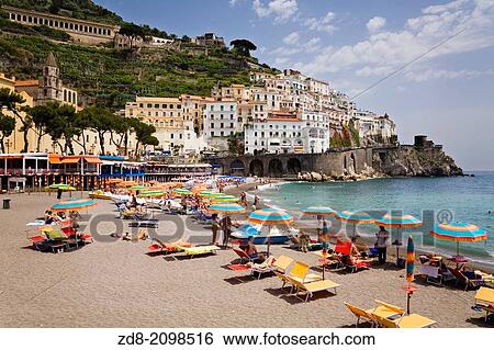 beach in amalfi. italy. View Large Photo Image Stock Photograph - beach in amalfi. italy.. Fotosearch