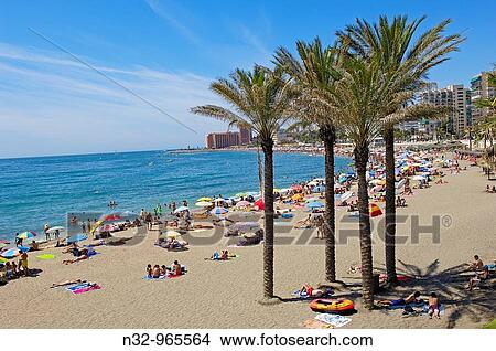 Beach in high season, Benalmadena. Costa del Sol, Malaga province, Andalusia, Spain View Large Photo Image Picture - Beach in high season, Benalmadena. Costa del Sol, Malaga province, Andalusia, Spain. Fotosearch