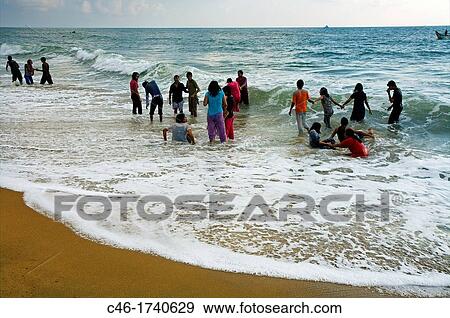 Stock Photo - Beach, Mahabalipuram Mamallapuram, Tamil Nadu, India.. Fotosearch