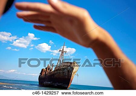 Stock Photo - Beach near Gythio Laconia, Peloponnese Greece. Fotosearch