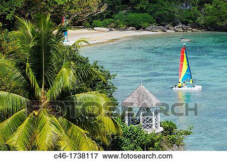 Stock Photo - Beach, Ocho Rios, Jamaica, West Indies, Caribbean, Central America.. Fotosearch