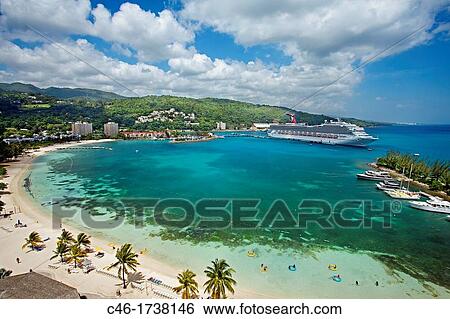 Stock Photograph - Beach, Ocho Rios, Jamaica, West Indies, Caribbean, Central America.. Fotosearch