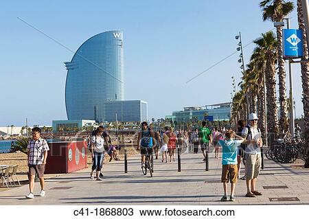 Beach of La Barceloneta Barecelona View Large Photo Image Stock Image - Beach of La Barceloneta Barecelona. Fotosearch