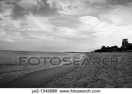 Stock Photo - Beach of Sant Simo, Mataro, Barcelona province, Catalonia, Spain. Fotosearch