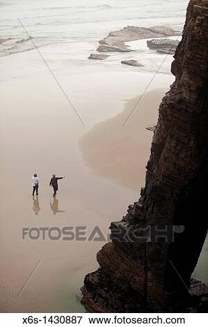 Stock Photo - Beach of the cathedrals - Praia As Catedrais -, Ribadeo, Lugo, Galicia, Spain. Fotosearch