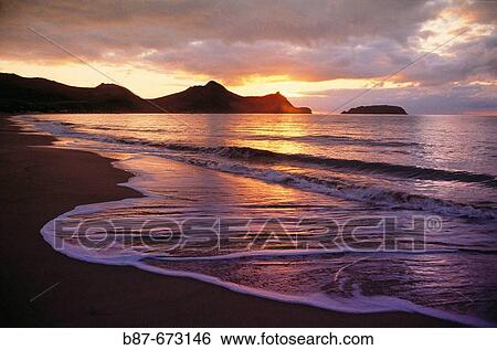 Stock Photograph - Beach, Porto Santo island. Madeira, Portugal. Fotosearch