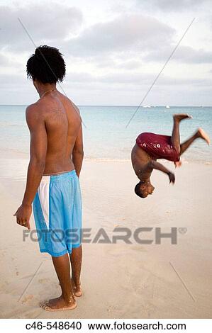 Stock Image - Beach, Santa Maria village. Ilha do Sal, Cape Verde. Fotosearch