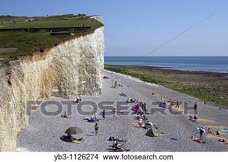 Picture - Beach, Seven Sisters, Sussex, England. Fotosearch