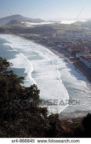 Beach, Zarauz (Zarautz), Guipuzcoa (Gipuzkoa), Basque Country, Spain View Large Photo Image Stock Photography - Beach, Zarauz (Zarautz), Guipuzcoa (Gipuzkoa), Basque Country, Spain. Fotosearch