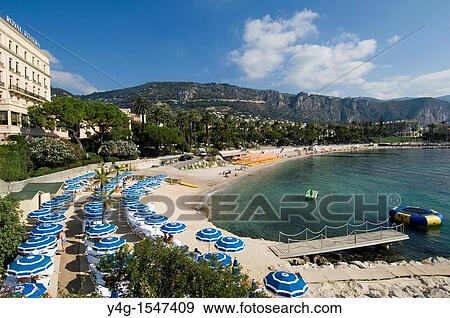 Beaulieu sur Mer, Beach facilities, South of France View Large Photo Image Stock Photo - Beaulieu sur Mer, Beach facilities, South of France. Fotosearch