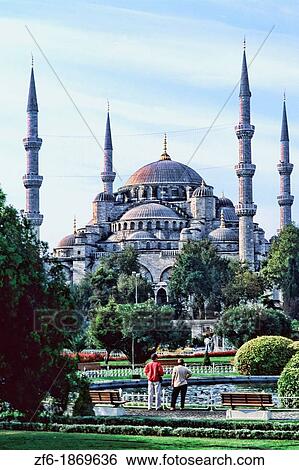 Beautiful and famous Blue Mosque in its beauty in Istanbul Turkey View Large Photo Image Stock Photograph - Beautiful and famous Blue Mosque in its beauty in Istanbul Turkey. Fotosearch