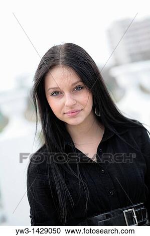 beautiful brunette outdoor portrait View Large Photo Image Stock Image - beautiful brunette outdoor portrait. Fotosearch