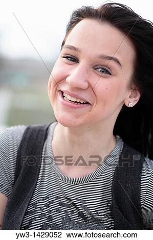 beautiful brunette outdoor portrait View Large Photo Image Stock Image - beautiful brunette outdoor portrait. Fotosearch