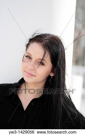 beautiful brunette outdoor portrait View Large Photo Image Stock Photograph - beautiful brunette outdoor portrait. Fotosearch