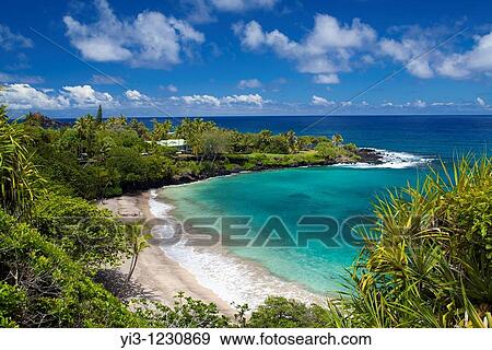 Stock Photo - Beautiful day at Hamoa Beach, Hana, Maui, Hawaii. Fotosearch